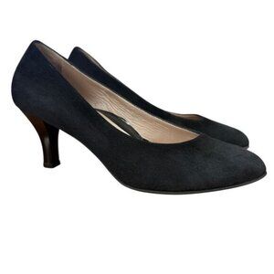 Beautifeel Womens Black Nubuck Leather Pumps Heels Shoes Pointed Toe sz 40 9 9.5
